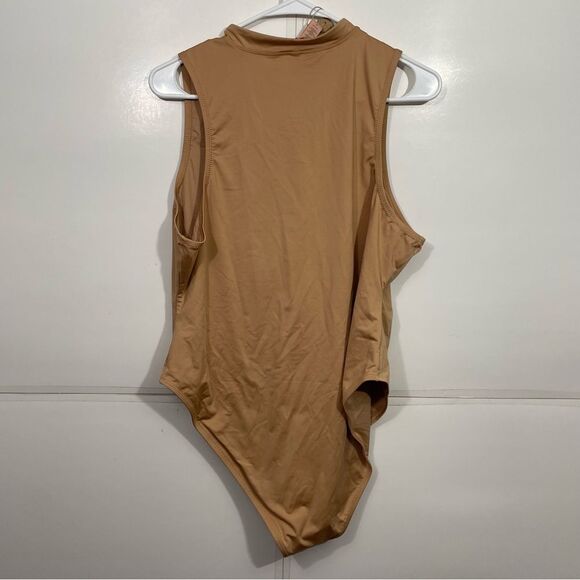 NWT Skims Ochre Nude Zip Front Sleeveless Swimsuit - Picture 2 of 5